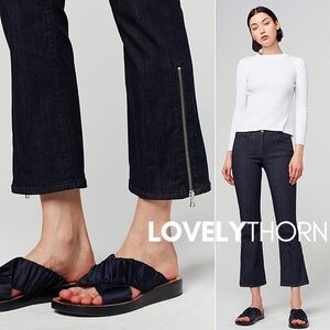 3x1 // midway gussett zipper ankle mid-waist straight/flare jeans in alpha